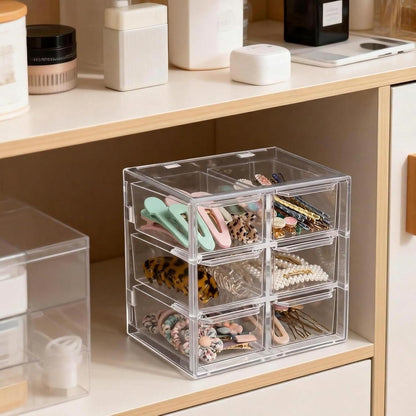 Cable Management Box 3 Layer 6 Compartment PP Material Cable Organizers for Desk Clear Cord Organizer with 118in Hook and Loop Tape Charger Organizer Electronics Travel Case for Home Office