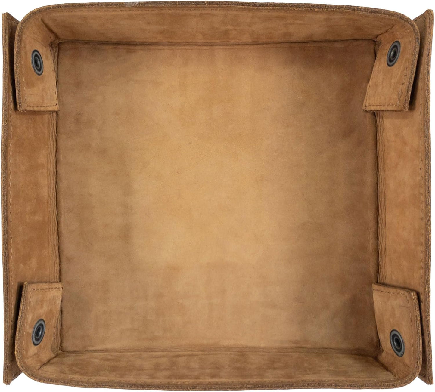 Hide & Drink, Leather Catchall Tray, Easy Access Organizer for Keys, Coins, Change, Jewelry, Watches, Smartphones, Durable, Vintage Style, Handmade :: Bourbon Brown