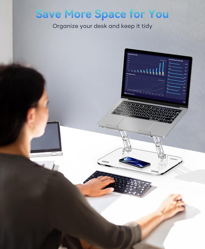 Lpoake Adjustable Foldable Laptop Stand, Portable Ergonomic Computer Stand for Laptop, Compatible with 10 to 15.6 Inches Notebook Computers