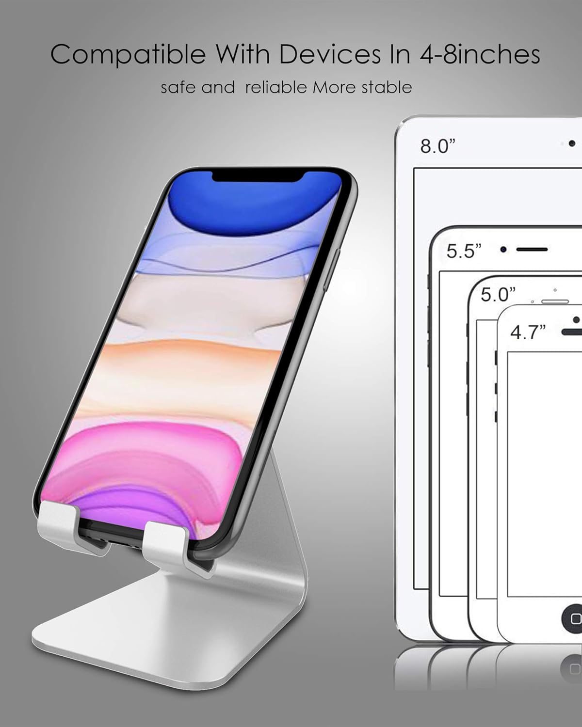 CreaDream Cell Phone Stand, Cradle, Holder, Aluminum Desktop Stand Compatible with Switch, All Smart Phone, iPhone 15 14 13 12 Pro Max Plus Mini Xr X Se 8 SE -Rose Gold