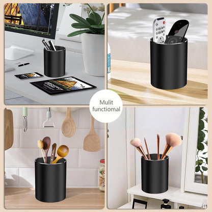 Pen holder, aluminum alloy waterproof pen holder, desktop simple and modern minimalist, multifunctional office supplies for families, kids and schools (blue)