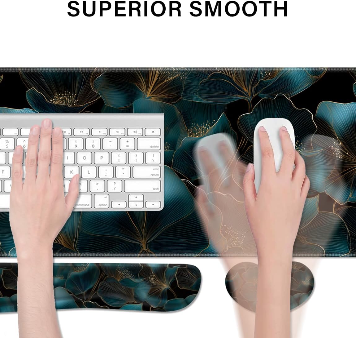 Desk Pad and Keyboard Wrist Rest, Large Mouse Pad + Keyboard Pad+Mouse Wrist Support, Non-Slip Desk Mat Protector for Office, Home 31.5×11.8 Inches Anime Dragon