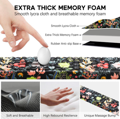 JIKIOU L-Shaped Desk Elbow Pad for Desk, Memory Foam Elbow Support Padding with Non-Slip, 2 Pack Ergonomic Desk Edge Cushion, Wrist Comfort Support for Office Home Black