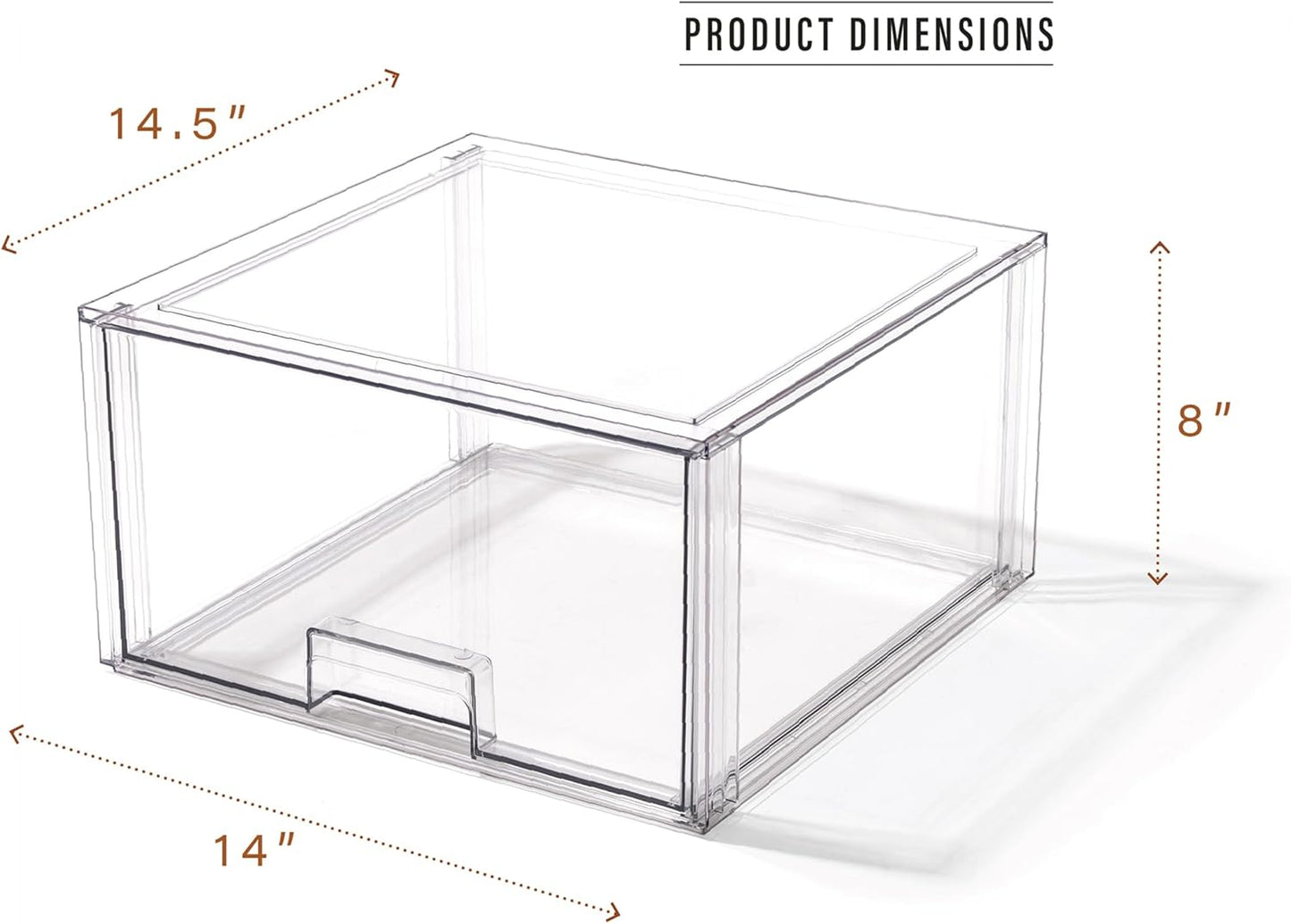 BINO | Stackable Storage Drawers, Shallow X-Large - Clear | THE CRATE COLLECTION | Storage Bins With Drawers Bathroom Organizers and Storage Organization and Storage Under Sink Organizer Vanity Home
