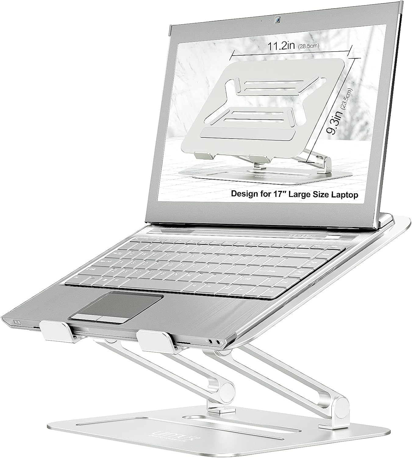 Urmust Adjustable Laptop Stand for Desk Aluminum Computer Stand for Laptop Riser Holder Notebook Stand Compatible with MacBook Air Pro Ultrabook All Laptops 11-17 inch (Black)