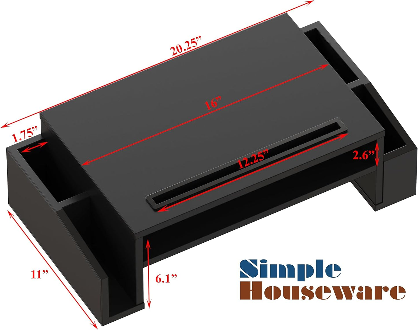 Simple Houseware Desk Monitor Stand Riser with Adjustable Organizer tray, Espresso