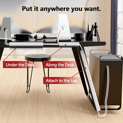 6PCS Under Desk Cable Management, 15.7 in Computer Cable Management, Self-Adhesive J Channel Wire Raceway, Computer Cord Hider for Home & Office, Kid & Pet Trip Prevention （White）