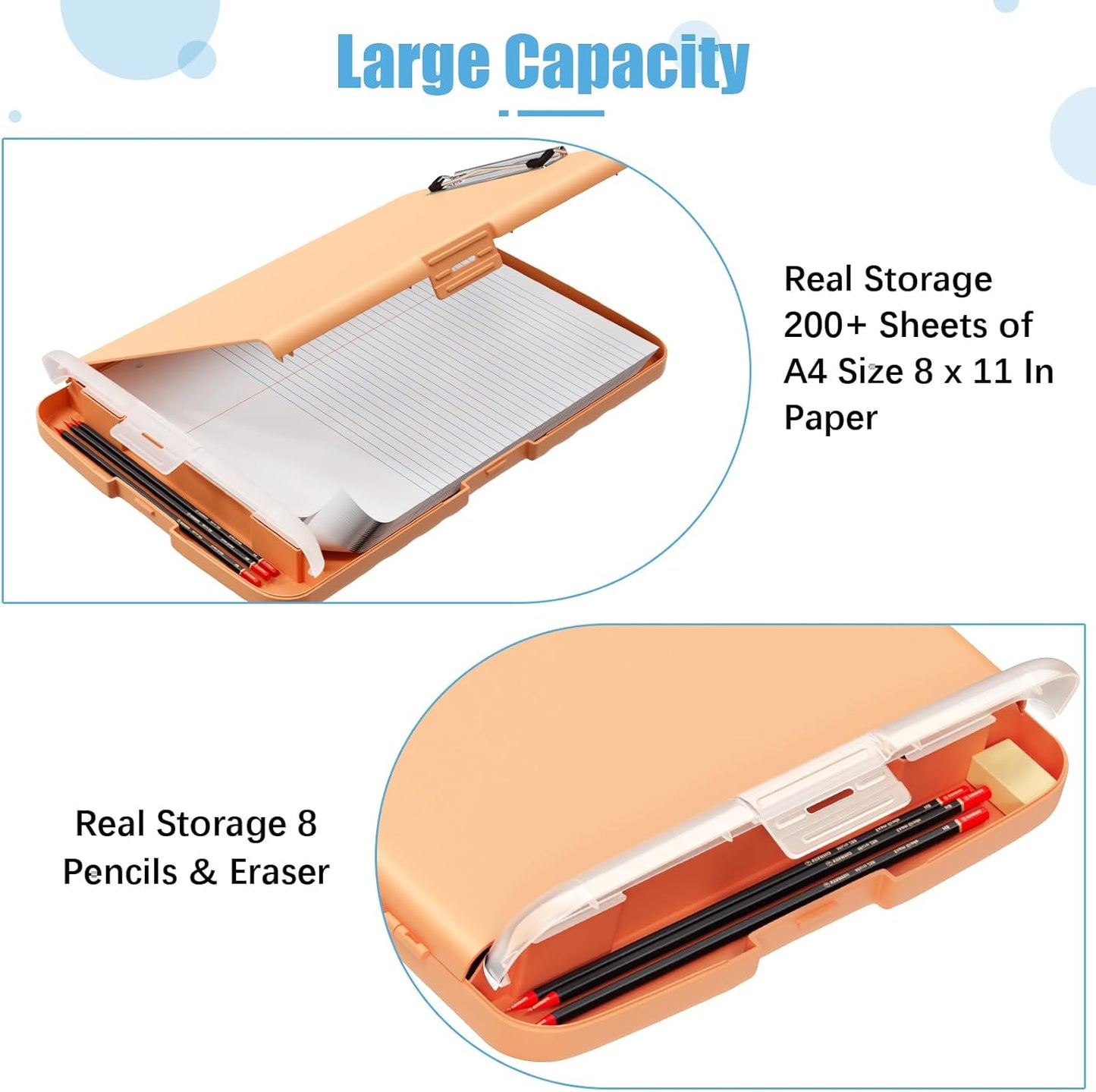 Hongri Clipboard with Storage with Pen Holder, Folder Nursing Clip Board 8.5 x 11 Foilo-Side Opening, High Capacity, Light Weight for Teachers, Classroom. Size 14 x 9.6 x 1.2 in(Pink)