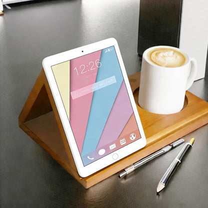 Wood Desktop Book Stand for Reading Rest Birthday and Mothers Day Gifts, Book Page Holder Thumb Bookmark,Magnet Couple Photo or Note, Book Accessories, Triangle Book Nook with Cup for Book Lovers