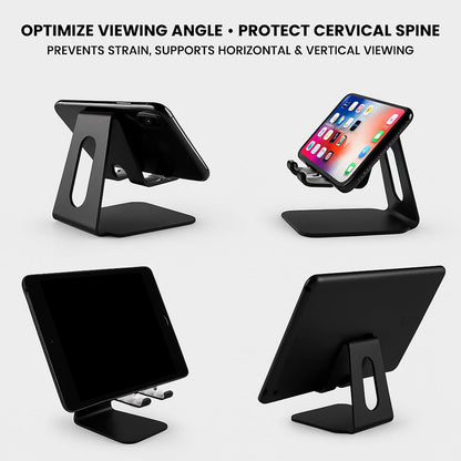 Foldable Phone Stand for Desk | Six Position Adjustable Folding Bracket for Cell Phone | Black Cellphone Holder for Desk & Smartphone Stand | Cellphone & Accessories for Men & Women