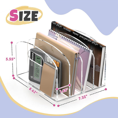 Jumyee Clear Acrylic File Folder Organizer with Handle – Portable Hanging File Box for Letter/A4, See-Through Desktop File Storage for Home Office School (No Folders Included)