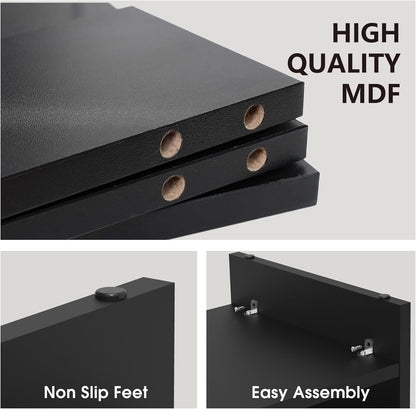FITUEYES Monitor Stand - 2 Tier Computer Monitor Riser Shelf, Wood Desktop Stand for Laptop Computer Screen, Desk Organization, Office Supplies