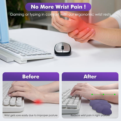 MoKo Cloud Wrist Rest, Ergonomic Cloud Keyboard Wrist Rest with Mouse Rest Wrist Pad, Durable Polyester Cloud Arm Rest Wrist Pad for Keyboard and Mouse for Office, Gaming, Computer, Laptop, Green