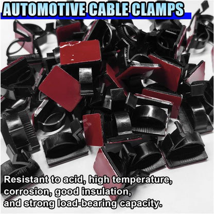 50PCS Adjustable Cable Clips Self Adhesive Cord Organizer - Sticky Wire Clamp Management Cord Holder for Car Dash Cam Home Office Desk Wall Tables