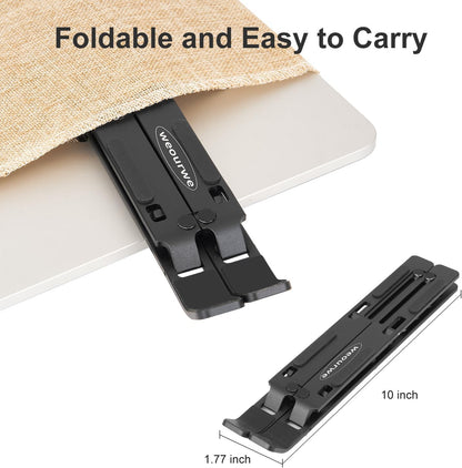Ergonomic and Foldable Laptop Stand for Desk, Adjustable Riser, Fits All Laptops and Notebooks up to 17,Ultra-Thin,Ventilated Cooling,ABS+Silicone,Silver.