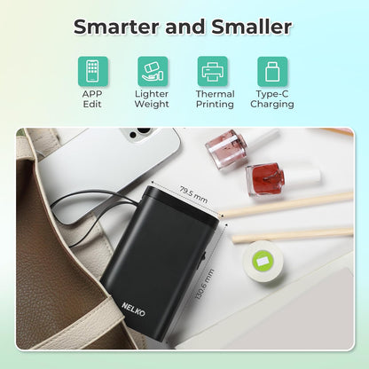 Nelko Label Maker Machine with Tape, P21 Bluetooth Label Printer, Wireless Mini Label Makers with Multiple Templates for School Office Home, White