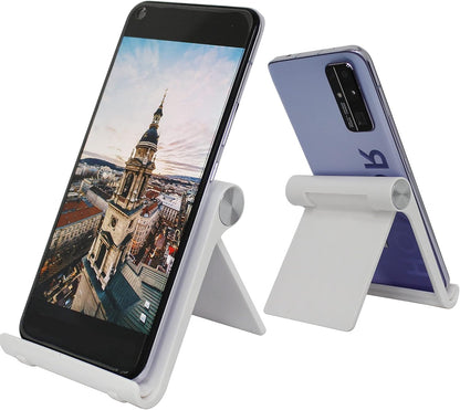 Mayten Foldable Desk Cell Phone Stand Adjustable iPhone iPad Holder Stand,Compatible for iPhone 14Pro 14Plus 13 12Pro Max 11 SE XS XR 8 7 6,Switch,iPad,Samsung,Kindle-White