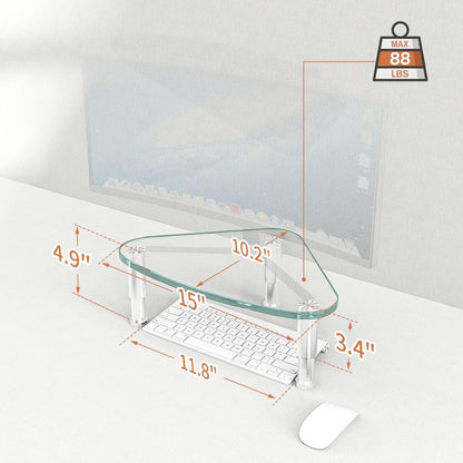 Hemudu 2 Pack Computer Monitor Riser | Triangle Desktop Universal Corner Stand for Computer Monitor & Laptop HD01T-203
