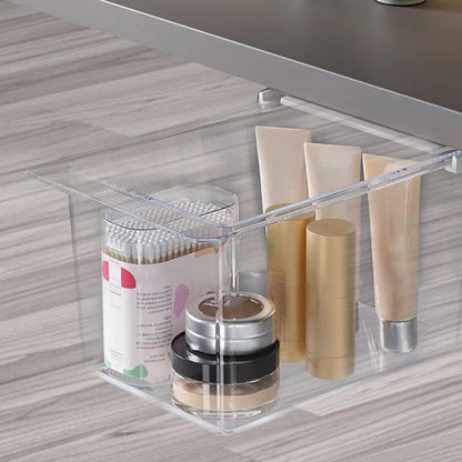 Self-adhesive Under Desk Drawer Organizer, Table Hidden Slide Out Large Storage Mounted Desktop Pencil Holder Tray Drawers for Office Home School Stationery Kitchen (Black)