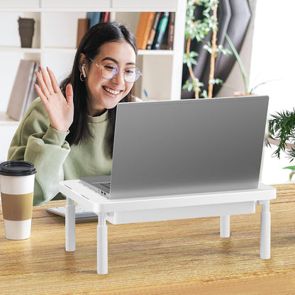 WALI Computer Monitor Stand with Storage, Desk Monitor Riser 3 Height Adjustable, Laptop Riser with Airflow Vents, Desk Organizer for Computer, Laptop, Printer (PTT002-B), 1 Pack, Black