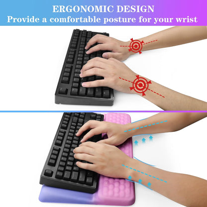 Computer Keyboard Stand with Wrist Rest, Ergonomic Tilted Keyboard Holder - Keyboard Riser with Wrist Pad - Keyboard Tray Support for Office Home - Black