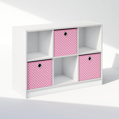 Furinno Cubic Closet Organizers and Storage, 6-Cube Closet Organizer with Bins, Open Shelf Storage, for Wardrobe, Bedroom, Living Room, White
