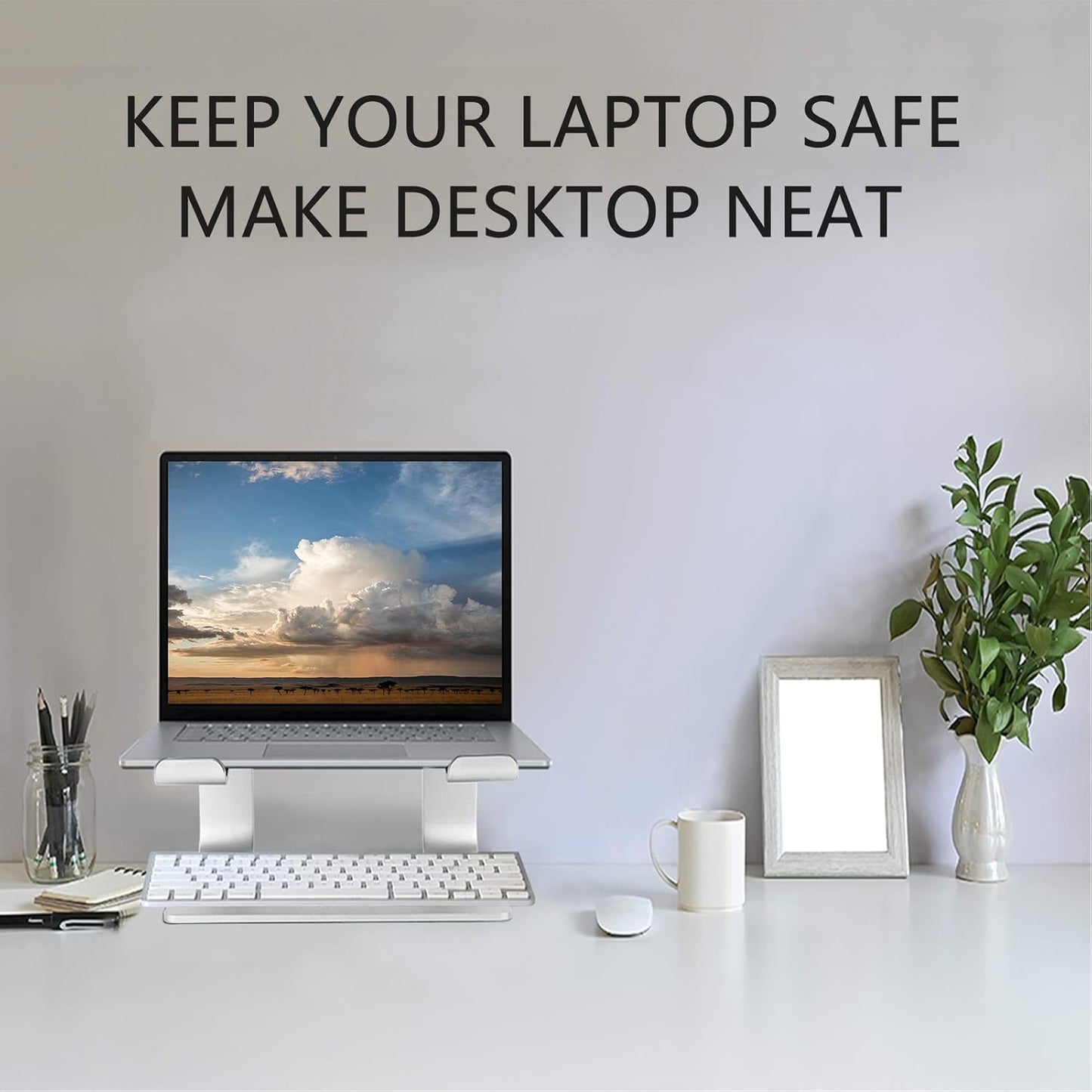 Urmust Adjustable Laptop Stand for Desk Aluminum Computer Stand for Laptop Riser Holder Notebook Stand Compatible with MacBook Air Pro Ultrabook All Laptops 11-17 inch (Black)