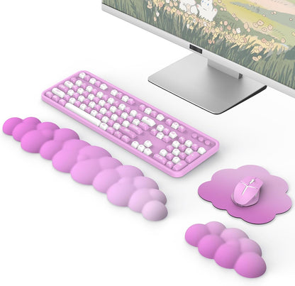 MoKo Cloud Wrist Rest, Ergonomic Cloud Keyboard Wrist Rest with Mouse Rest Wrist Pad, Durable Polyester Cloud Arm Rest Wrist Pad for Keyboard and Mouse for Office, Gaming, Computer, Laptop, Green