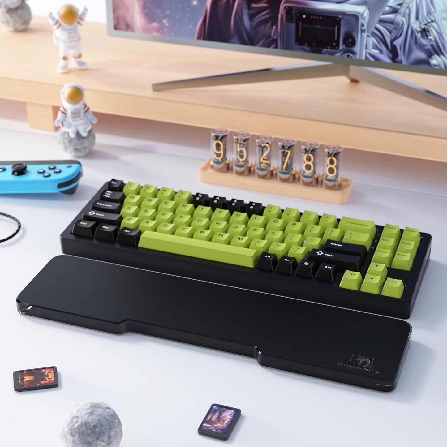 SELORSS Acrylic Keyboard Wrist Rest 98-Key Mechanical Keyboards Ergonomic Palm Rest for Computer Keyboard,Anti-Slip Base,Wrist Pad for Laptop,Office & Home-Easy Typing