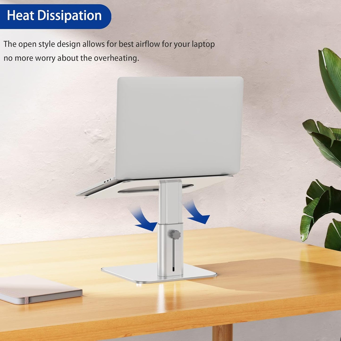 BESIGN LSX6 Computer Holder Stand, Ergonomic Adjustable Notebook Riser for Standing Work, Compatible with Air, Pro, Dell, HP, Lenovo More 10-14" Laptops, Black