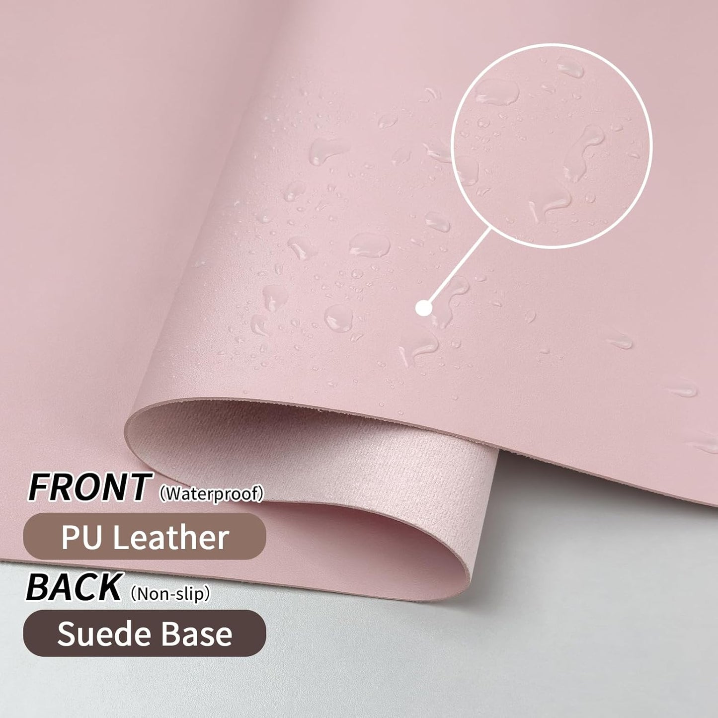 Wrist Rest for Computer Keyboard and Mouse, Ergonomic Design Wrist Support Pad for Keyboard, Soft Memory Foam Desk Pads Support Hand and Arm Easy Typing Pain Relief, 2 Piece Pad, Cream Pink