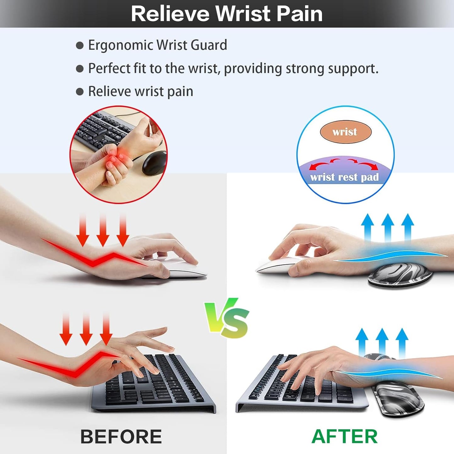 Desk Mat, Large Gaming Mouse Pad with Wrist Rest, 4in1 XXL Mousepad+Keyboard Wrist Rest+Mouse Pad Wrist Support+Cup Coaster Set Ergonomic Floral Computer Desk Arm Wrist for Decor Home Office Women