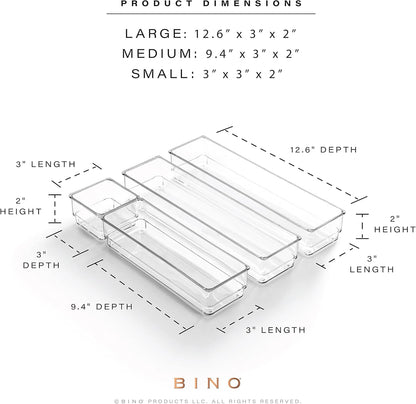 Bino 4-Piece Drawer Bin Set | THE MODULAR | Bathroom & Desk Drawer Organizer Bins - Large