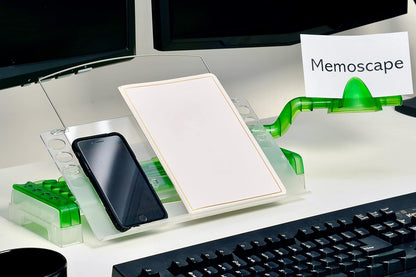 MemoScape Adjustable in-Line Document Holder for Typing | Reduces Neck Strain, Improves Focus, Boosts Desk Organization, and Workflow | Paper Holder Stand for Desk and Home Office - Black (VUR 2060)