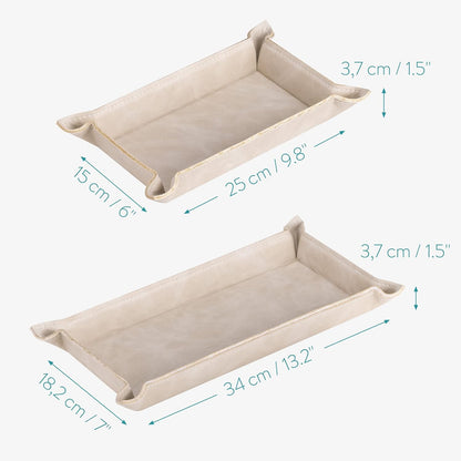 Navaris 2 x Empty Tray for Keys, Coins, Mobile Phones, Jewellery – Entrance Table for Office Bedside Tables