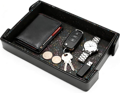 Valet Tray, Desktop Organizer and Catchall Tray for Keys, Wallet, Phone, Jewelry | Multi-Use Entryway Table, Desk & Nightstand Storage for Men & Women