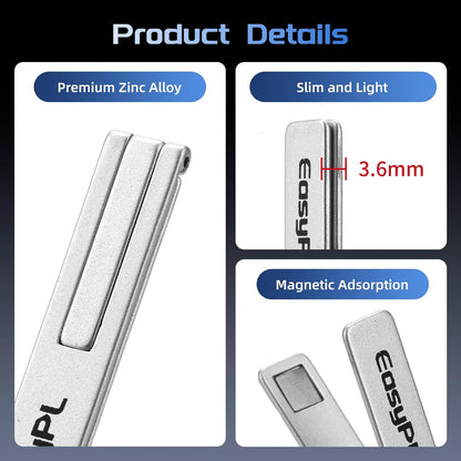 2 Pack Cell Phone Kickstand, Vertical and Horizontal Metal Phone Stand for Desk, Black + Silver, Adjustable Angle, Phone Holder for iPhone 16/Plus/Pro/Pro Max, iPhone 15/14/13/12 Samsung Series