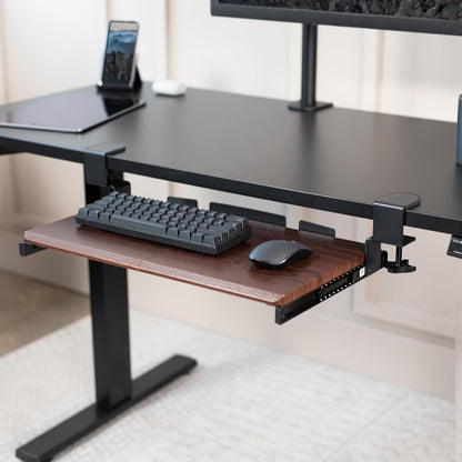 VIVO Large Clamp-on Computer Keyboard and Mouse Under Desk Slider Tray, 27 x 11 inch Pull Out Platform Drawer, White, MOUNT-KB05W