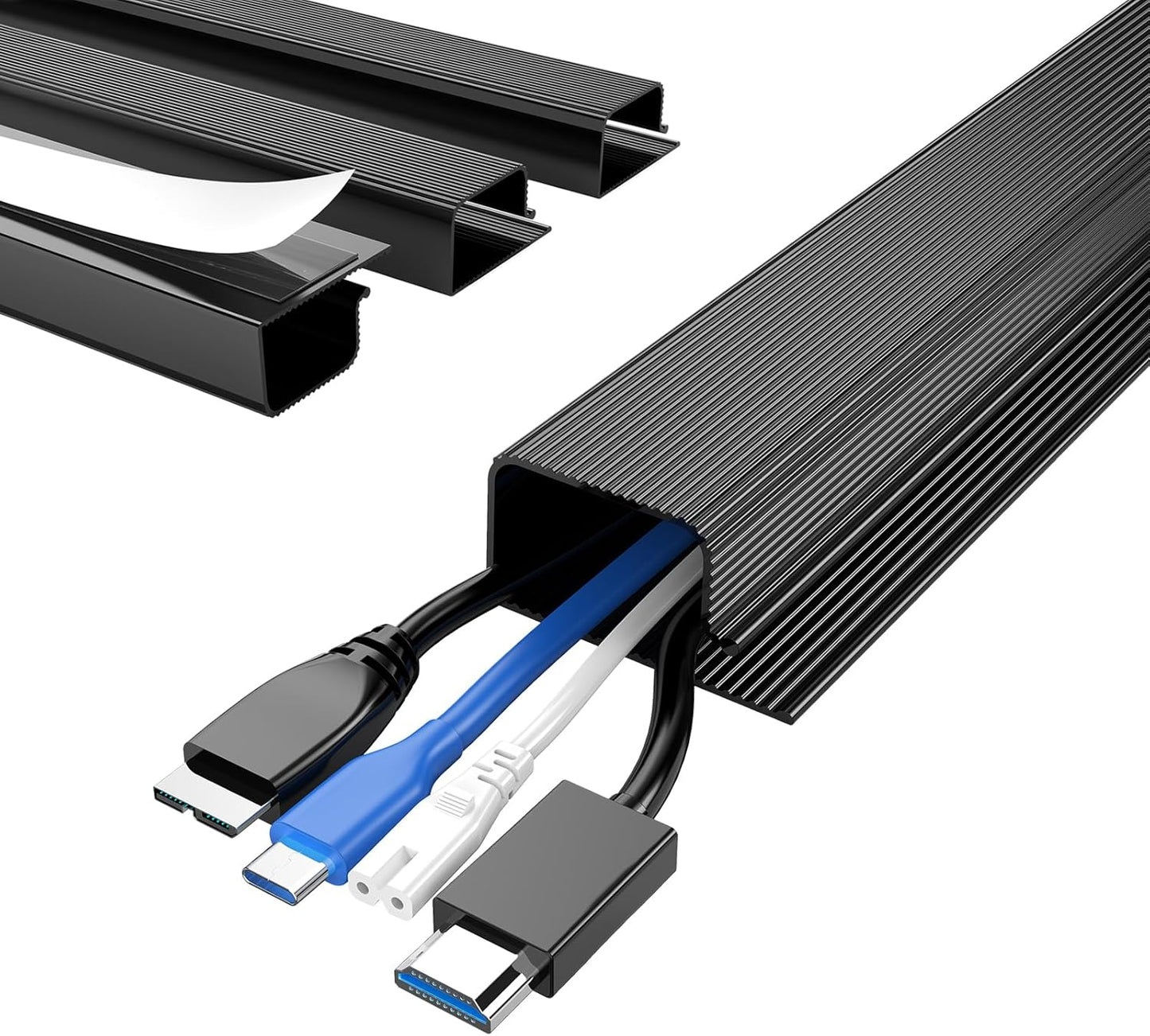 Delamu 2 Pack Safe & Tidy Cable Management Solution - Protect Kids & Pets with Home & Office Cable Management Under Desk, Cable Organizer, Cable Management Kit, Cord Organizer for Desk, 15.7in x 2