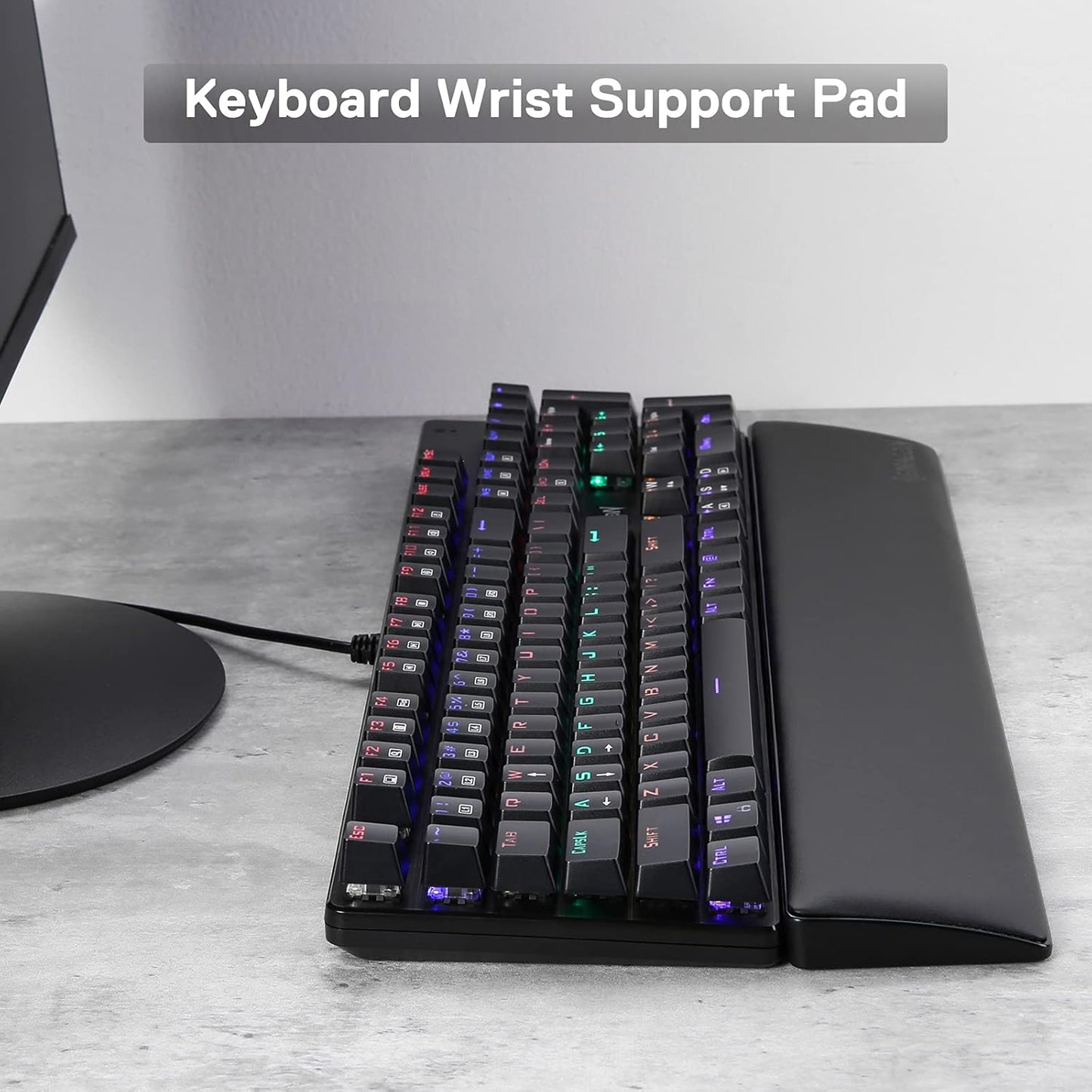 Redragon P035 Meteor S Computer Keyboard Wrist Rest Pad, Ergonomic Soft Memory Foam Wrist Support w/Anti-Slip Rubber Base, 60% 61 Keys Compact Size 11.38 x 2.87 in, 0.78 inch (20mm) Height, Black
