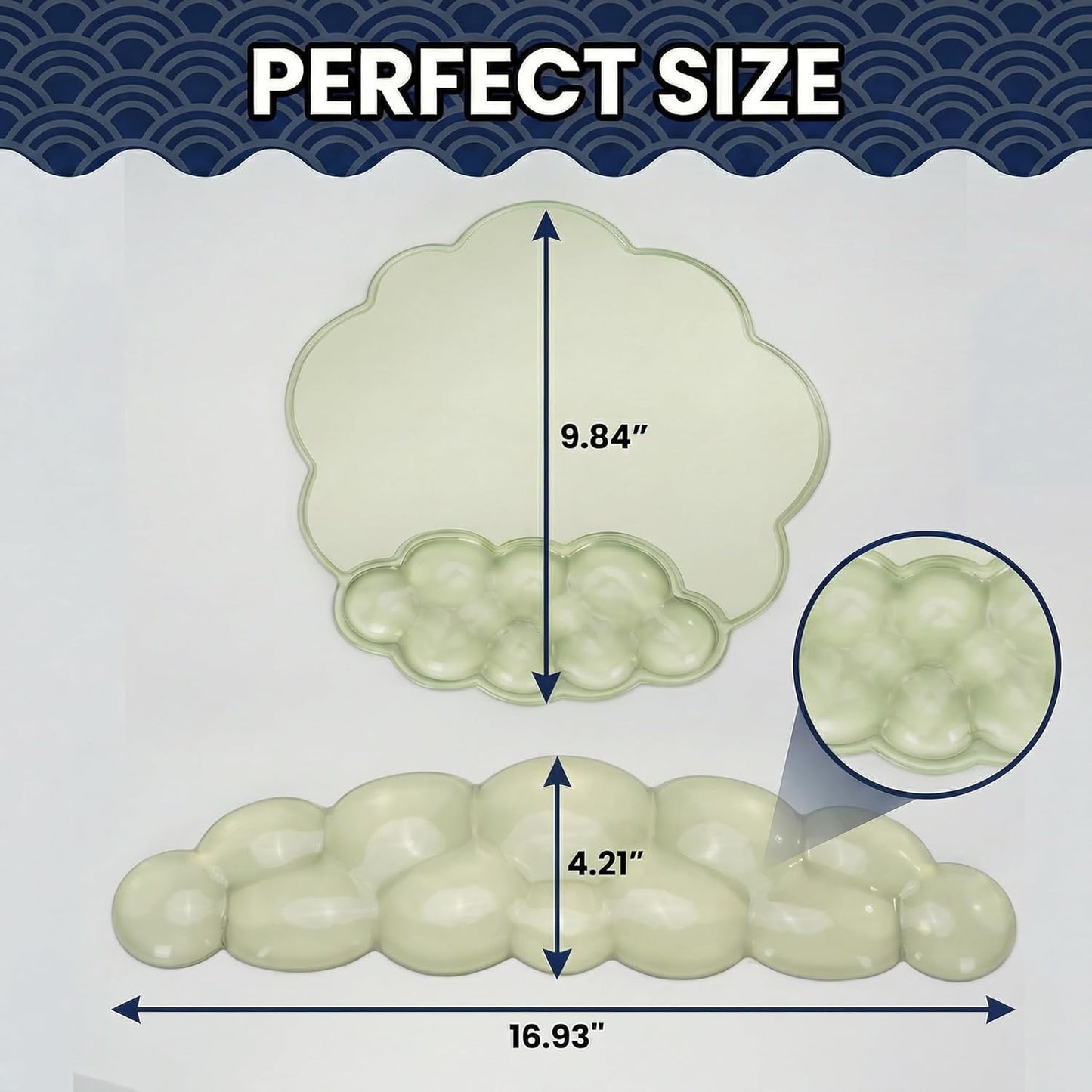 Ergonomic Cloud-Shaped Keyboard Wrist Rest & Non-Slip Mouse Pad Set, Soft Gel Support, Easy-to-Clean, Durable, Ideal for Long Work & Study Hours