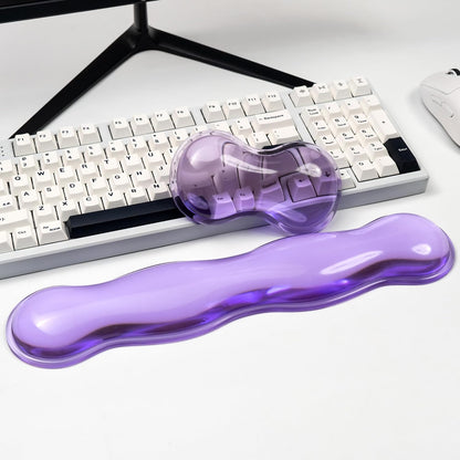 Clear Gel Wrist Rest for Keyboard and Mouse, Green Silicone Mouse Wrist Rest Set, Cute Ergonomic Wrist Rest for Keyboard 60%/75%(Green)