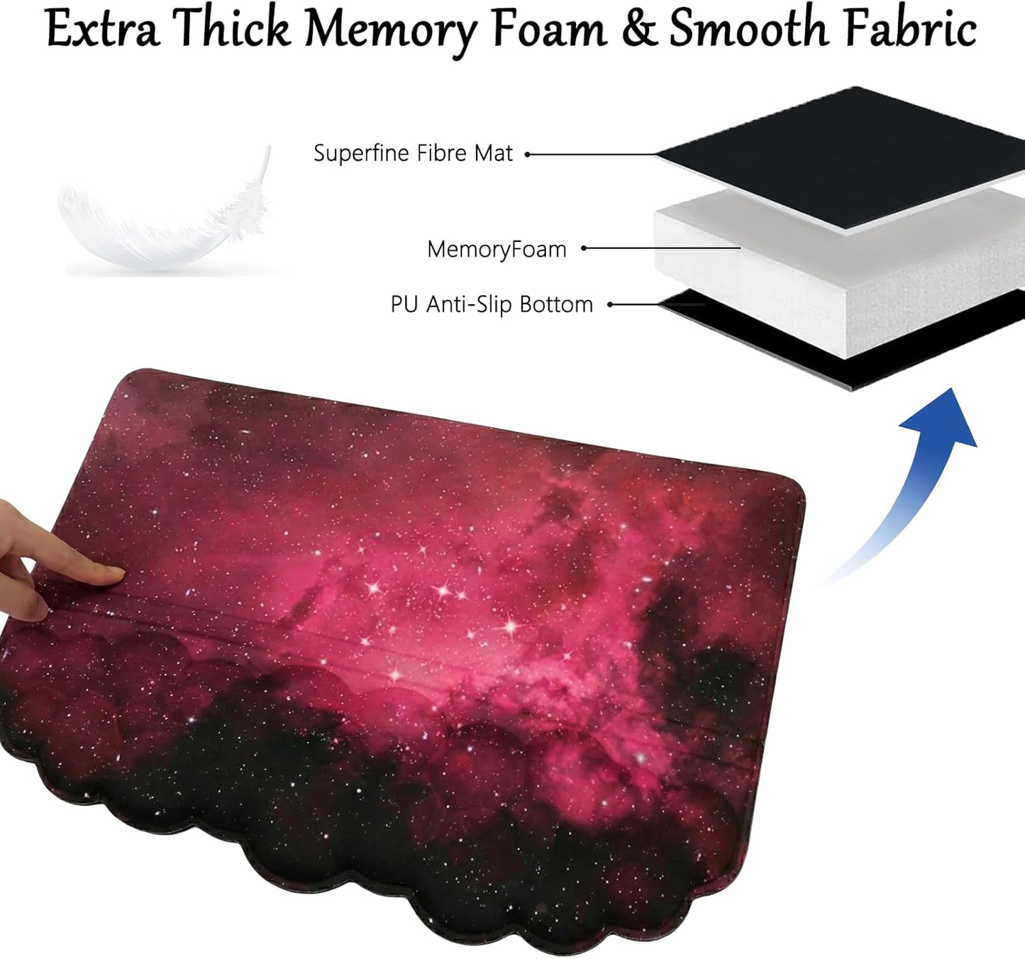 Computer Keyboard Stand Pad with Wrist Rest Purple Blue Cloud Keyboard Pad Support with Comfortable Galaxy Stars Wrist Pad Cute Girl Ergonomic Tilted Keyboard Riser Holder for Desktop Office Home