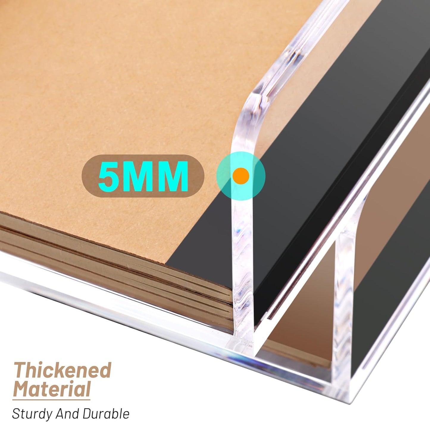 SANRUI Paper Organizer for Desk,Acrylic Stackable Letter Tray, Clear Desk Organizer, Paper Sorter for Office,Home or School,2-Pack