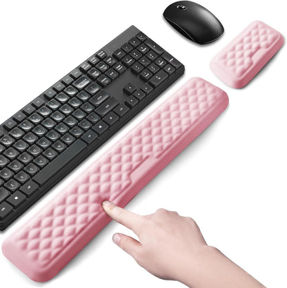 Keyboard Wrist Rest Mouse Wrist Support, Memory Foam Wrist Rest Pad for Computer Laptop, Ergonomic Wrist Cushion Support for Typing Pain Relief, Gaming Home Office, Pink