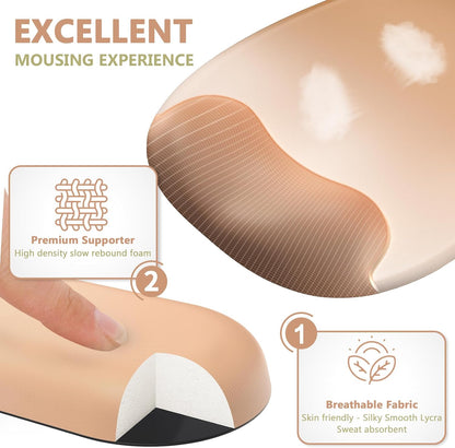 AKIT Ergonomic Mouse Pad with Wrist Rest& Keyboard Wrist Rest, Wrist Rest for Computer Keyboard, Pain Relief, Non-Slip Gel Base, Mousepad Wrist Support for Gaming, Office, Waterdrop Shaped Pink
