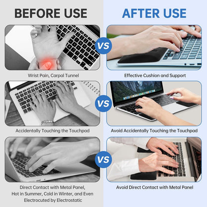 Upgraded Wrist Rest for Laptop, Ergonomic Memory Foam Laptop Wrist Pads for Computer Keyboard, Wrist Support Cushion for Typing (Black)
