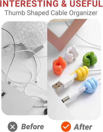 36 Pack Creative Silicone Thumb Wall Hook - Multifunction Adhesive Cable Clip - Self Adhesive Hooks for Cable Organization - Self Adhesive Thumb Cable Organizer Clips Key Hanger, 9 Colors