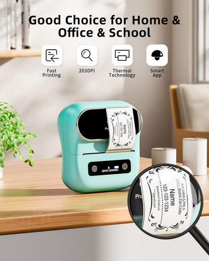 Phomemo Label Maker,M220 Label Printer,3 Inch Bluetooth Thermal Label Maker Machine with 6000+ Icons,700+ Templates,400+ Fonts,for Kids School Items,Small Business,Large Sticker