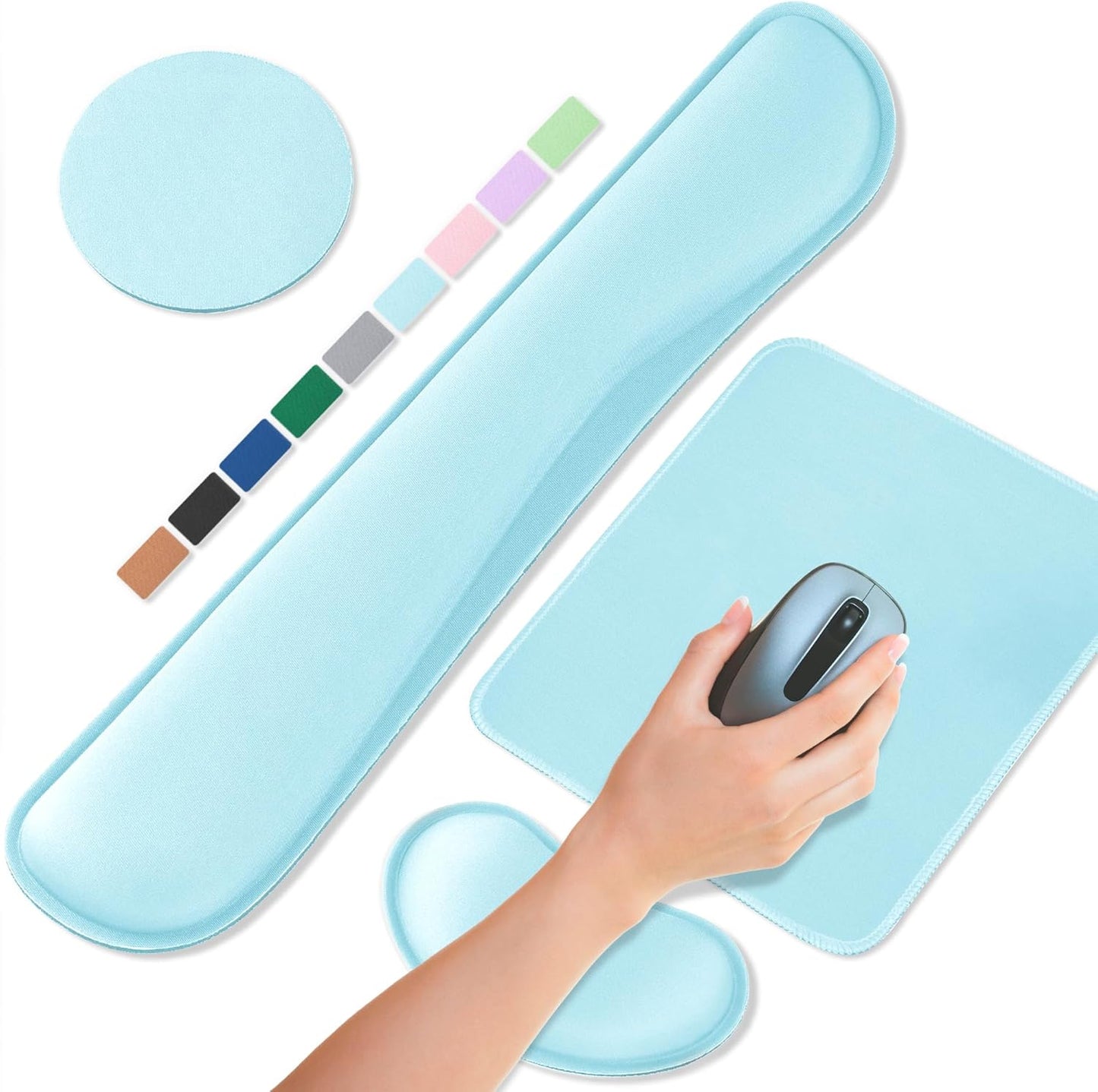 Office Ergonomic Memory Foam Computer Mouse and Keyboard Wrist Rest pad Support Carpal Tunnel, Wrist Rest for Keyboard and Mouse, Wrist Support Set